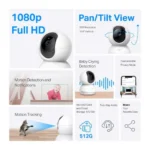 TP-Link Wi-Fi Camera Tapo C200C Pan/Tilt Two Way Audio Home Security Wi-Fi Camera - Image 3
